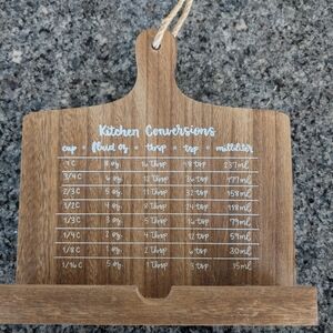Wooden Kitchen Conversion Chart Cutting Board